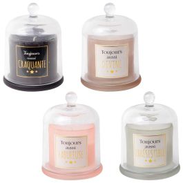 Home Deco Factory Vela con Campana de Cristal Aroma Ámbar Medidas Ø9 cm H12 cm