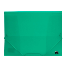Liderpapel Carpeta 34963 con Gomas y Solapas, Polipropileno, DIN A4, Verde Translucido