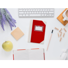 Fernandes Libro Cartoné Cosido Din A5+ Rayado Horizontal 50 Hojas 100 gr Rojo