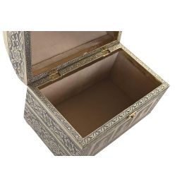 DKD Home Decor Joyero Arabe Champan Beige Madera y Aluminio 15.5 x 18 x 25 cm
