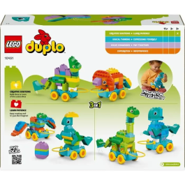 Lego DUPLO 10451 Dinosaurios sobre ruedas 3 en 1 Juego de aprendizaje temprano para niños de 3 años