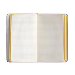 Cuaderno Con Gomilla Antartik Notes Tapa Dura A6 Hojas Cuadricula Morado Y Amarillo 100 Hojas 80 gr Fsc