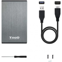 CAJA HDD TOOQ TQE-2527G 2.5'' SATA USB3.0/3.1 9,5MM GEN1 GRIS