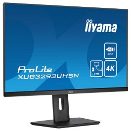 Iiyama XUB3293UHSN-B5 Monitor 32" IPS 4K UHD (3840x2160) 60Hz 4ms USB-C HDMI DisplayPort KVM Giratorio Ajustable Negro
