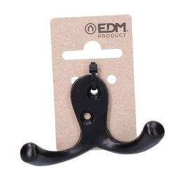 Edm Colgador doble de aluminio negro