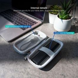 Tooq Funda para Disco Duro HDD/M2, Material Exterior Rígido, Color Gris, 122 x 40 x 26 mm