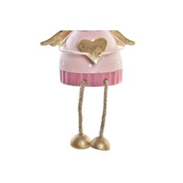DKD Home Decor Figura Navidad Fantasía Hada Metal Blanco Rosa, Adorno Decorativo 6.5x11x9 cm (Pack 6 Unidades)