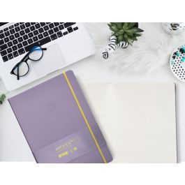 Cuaderno Con Gomilla Antartik Notes Tapa Dura A4 Hojas Puntos Morado Y Amarillo 100 Hojas 80 gr Fsc