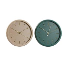 Reloj Pared Moderno DKD Home Decor Verde Rosa 4 x 30 x 30 cm (2 Unidades) Precio: 19.49999942. SKU: B16F82VTB4