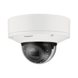 Hanwha Cámara IP minidomo 4K AI 4.4-9.3mm antivandálico IR50 WDR H.265 IK10+ IP66 IP67 IP6K9K NEMA 4X 12V/PoE+ Wisenet X Plus