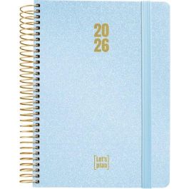 Agenda Anual (2026) Grafoplas Metallic Espiral Tapa Extradura Con Goma A5 210X150 D/P Azul Pastel Precio: 16.50000044. SKU: B1AVVP8MTL