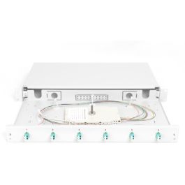 DIGITUS LWL Spleißbox 1HE bestückt 6x LC DX OM3 grau