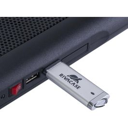 Rivacase 5557 - Base de Refrigeración para Portátiles de hasta 17.3" con 2 Ventiladores, USB, Negro