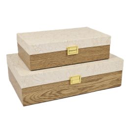 DKD Home Decor Caja Shabby de Madera Blanco Natural, Set de 2, 23 x 10 x 36 cm Precio: 34.68999941. SKU: B1532YVPC9