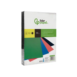 Liderpapel Tapa Encuadernación Cartón A4 1mm Negra Paquete 50 Unidades