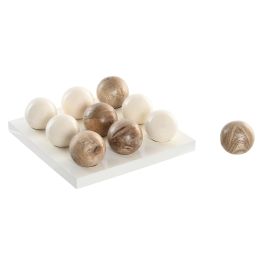Juego Moderno DKD Home Decor Marron Blanco 10 x 20 x 20 cm Set de 2 (2 Unidades)