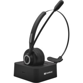 Sandberg Wireless Office Headset Pro Auriculares Inalámbricos Bluetooth con Micrófono y Base de Carga Magnética