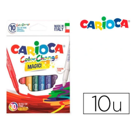 Carioca Rotulador Tinta Mágica Cambia Color Caja 10 Unidades Colores Surtidos Punta Maxi 6 mm Bloqueada Precio: 3.50000002. SKU: B1BV7FB6WZ