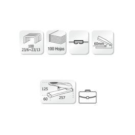 Kangaro Grapadora Heavy Duty DS-23S13QL KGDS23S13QL para 100 Hojas, Construcción Metálica y Plástico