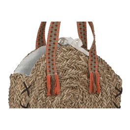 DKD Home Decor Bolso Mediterráneo Étnico Hecho a Mano de Seagrass Naranja Marrón con Cierre a Presión 66 x 41 x 10 cm (2 Unidades)