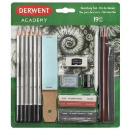 Lapices Derwent Academy Kit De Bocetos 19 Piezas 6 Lapices De Grafito 2 Barras De Grafito 2 Lapices De Dibujo + 1 Goma + 1 Goma Amasable 2 Pasteles + 2 Carboncillo 1 Papel Lija + Sacapuntas + Difumino Precio: 12.79000008. SKU: B19NSE8425