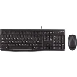 Logitech MK120 - Teclado y Ratón Alámbrico USB QWERTZ Checa Negro - Resistente a Derrames