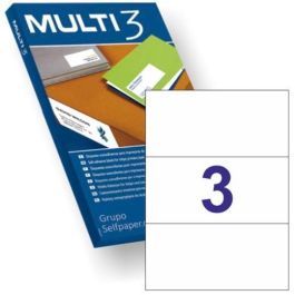 Multi-3 Etiquetas Adhesivas 210x99 mm Inkjet-Láser C-Rectos 3 X 100H Blanco Precio: 6.69000046. SKU: S8413486