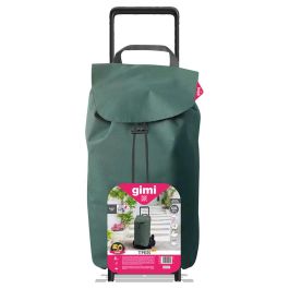 Gimi Carro de la compra Tris Urban Verde 52L - 168423, marco acero/resina, bolsa extraíble, 6 ruedas para escaleras