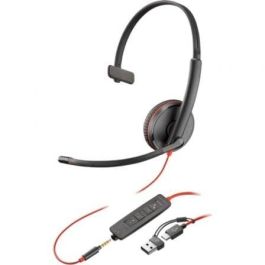 Poly Auricular Monoaural Blackwire 3215 con Micrófono, USB-C/A, Jack 3.5mm para PC/Móvil - Negro (8X227A6) Precio: 53.49999996. SKU: B19Q233CZ2