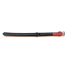Gloria Collar Piel Auténtica Acolchado para Perro - Mullido, Triple Capa, Comodidad Máxima - 30 cm x 15 mm Rojo