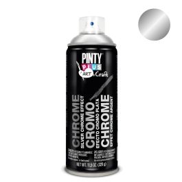 Pinty Plus Pintura en spray Art & Craft 400ml efecto cromo plata c150 para decoración en metales, vidrio y más