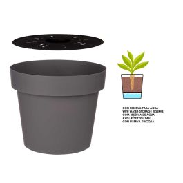 Maceta Plastico Gris Con Reserva Agua 35Cm Ibergarden (6 Unidades) Maceta Plastico Gris Con Reserva Agua 35Cm Ibergarden (6 Unidades)