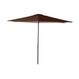 DKD Home Decor Parasol de Jardín Plegable Sunlla 270x270x250 cm de Acero y Poliéster Marrón/Negro para Terraza