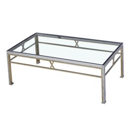DKD Home Decor Mesa Centro Moderno Acero y Cristal Plateado 110 x 60 x 40 cm Precio: 191.74386. SKU: S3023046