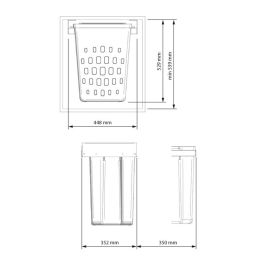 ACCESORIOS COCINA Tolva Ropa Agna M500 50L Blanco Fijación Superior Extracción Total para Cocina