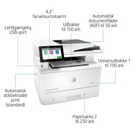 HP LaserJet Enterprise M430f Impresora Multifunción Láser Blanco y Negro, Imprime, Copia, Escanea y Envía Fax, A4, LAN, ADF