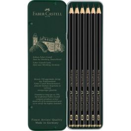 FABER-CASTELL Lápices de Grafito Pitt Matt Estuche de 6, Acabado Mate para Arte y Dibujo Gráfico