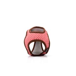 Gloria Petral para Perro Puntos Rosa XS Cuello 17-22 cm Pecho 20-25 cm Malla Transpirable Acolchado Ajuste Velcro Cierre Rápido