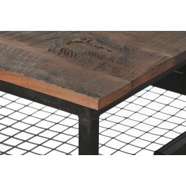 DKD Home Decor Mesa Centro Vintage Negro Marron 48 x 76 x 147 cm