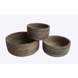 DKD Home Decor Centro de Mesa Natural Blanco Mango Set de 3 Piezas 30.5x12.7x30.5 cm Precio: 77.50000027. SKU: B17LCZS48B