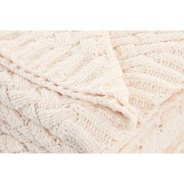 DKD Home Decor 2c25 Manta de Sofá Urban Crudo de Punto Poliéster 400 gsm para Salón Dormitorio 170 x 130 cm Pack de 2 Unidades