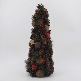 DKD Home Decor Cono de Navidad Tradicional Rojo Verde Piña Porexpan 21x45x21 cm Precio: 15.76872. SKU: B12ZP4PLKM