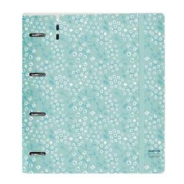 Carpeta Con Recambio Safta Din A4 Cuadro 5 mm Polipropileno Foam 4 Anillas 35 mm Estampados Floral Azul Carpeta Con Recambio Safta Din A4 Cuadro 5 mm Polipropileno Foam 4 Anillas 35 mm Estampados Floral Azul