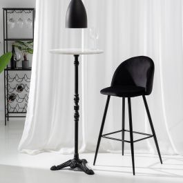 Taburete Alto Negro Tejido-Metal Salón 40,20 X 48,20 X 102 C