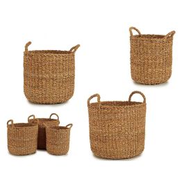 Set 3 Cestos de Esparto Abombado con Asa Giftdecor - 37x45x37 cm, Marrón Precio: 40.49999954. SKU: S3605563