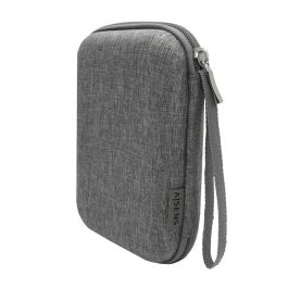AISENS ASBG-005-GR Estuche Protector Rígido para Disco Duro Externo 2.5" Gris, Algodón y Lino, con Cremallera y Compartimento para Cables