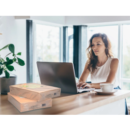 Q-connect Papel Color DIN A4 80gr Crema, Paquete de 500 Hojas