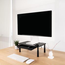 TooQ Soporte Elevador Multiusos para Monitor/Portátil, Negro, 20 kg