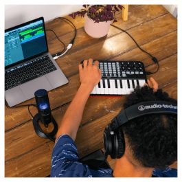 Audio-Technica AT2020USBX Micrófono USB-C para PC con Salida Jack 3.5mm, Negro