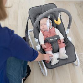 Badabulle Transat Easy Moonlight Tumbona para Bebé desde Nacimiento, 5 Posiciones Ajustables, Plegado Ultraplano y Lavable